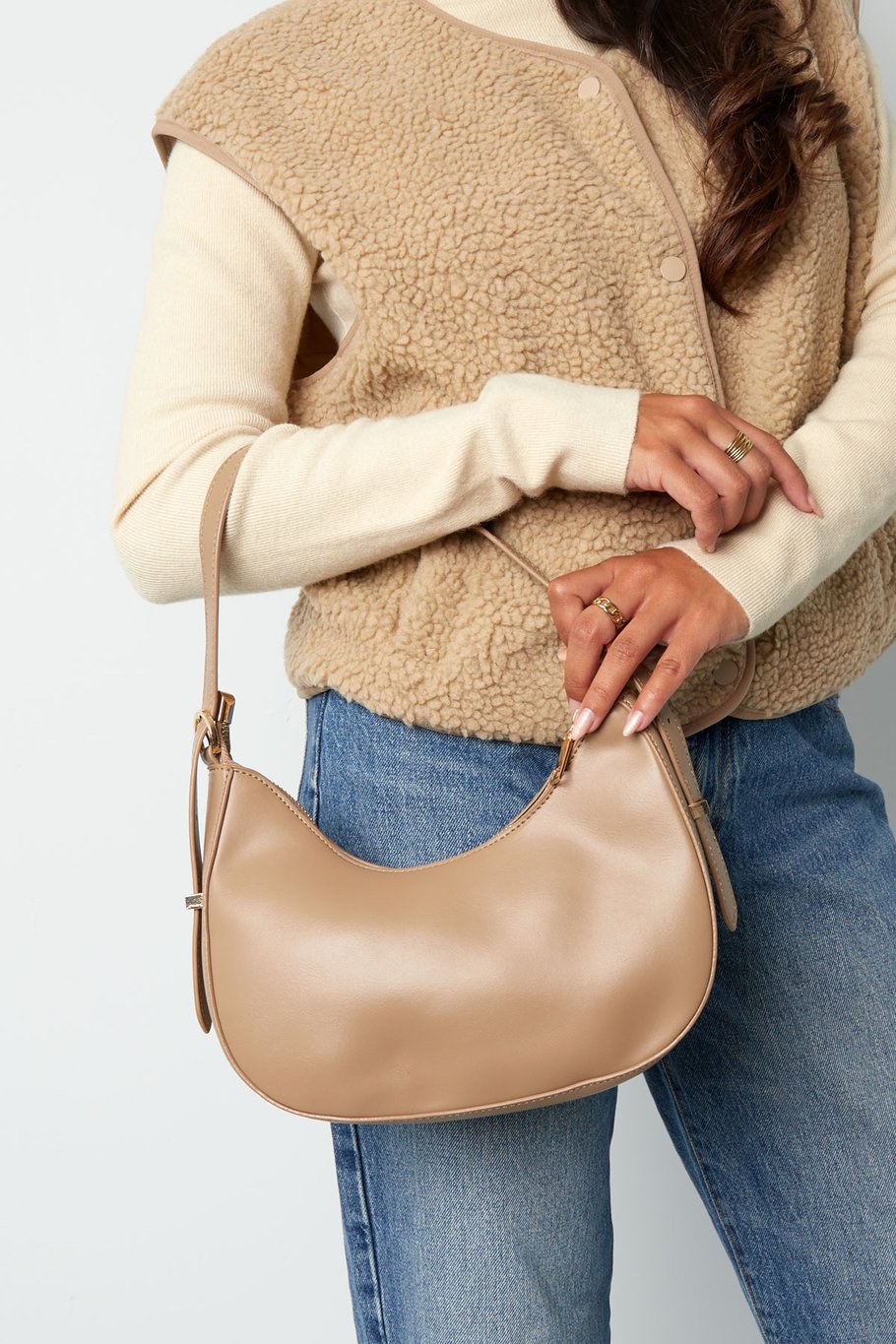 Bolso luna creciente de colores - fucsia Imagen2